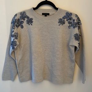 J Crew Small beige sequenced sweater 100% merino wool